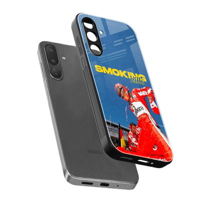 Burnout Mode sleek samsung galaxy m36 5g cover with tempered glass back and TPU edges