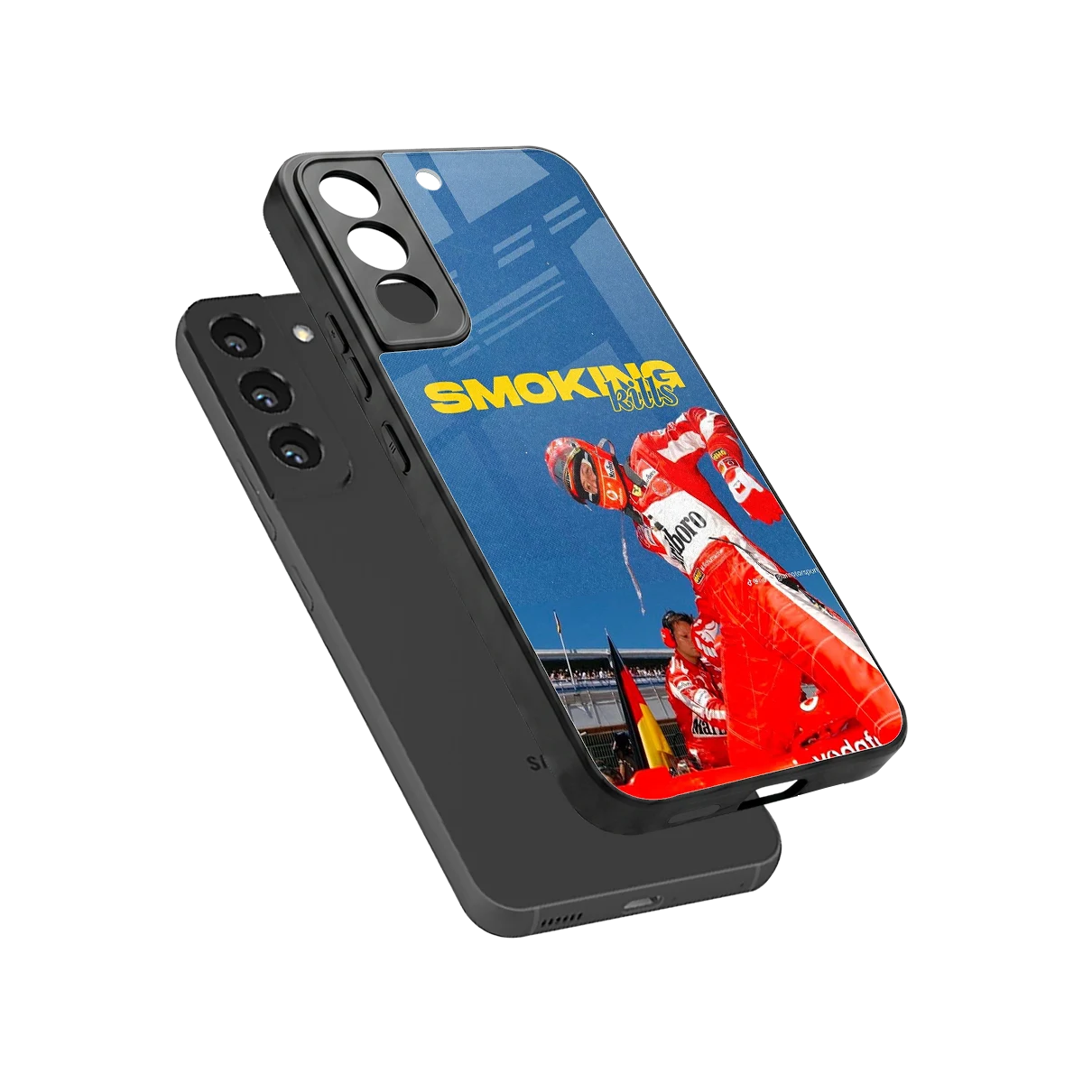 Burnout Mode sleek samsung galaxy s22 cover with tempered glass back and TPU edges