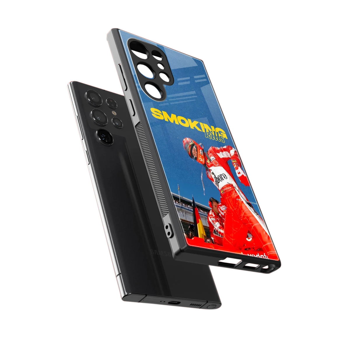 Burnout Mode sleek samsung galaxy s23 ultra cover with tempered glass back and TPU edges