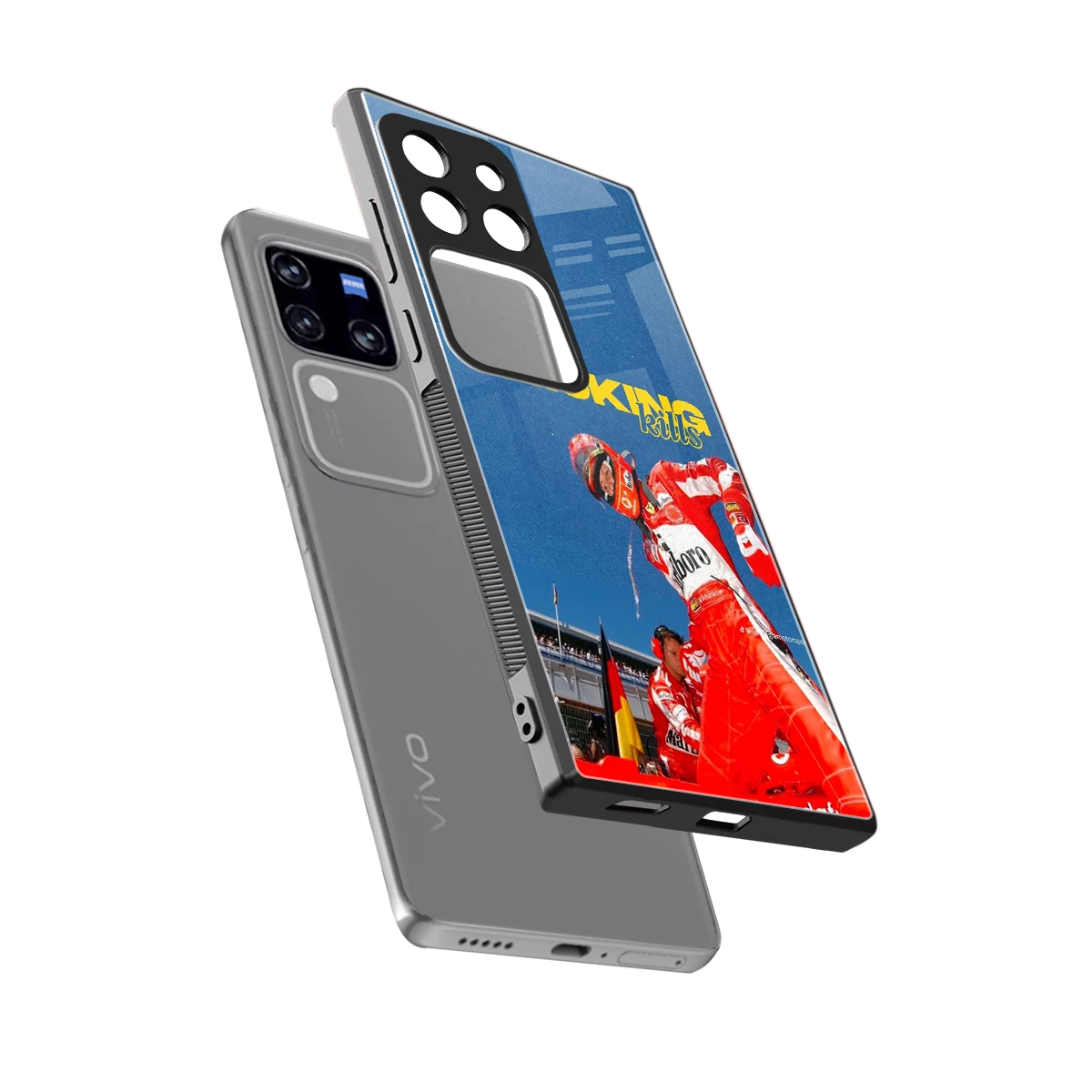 Burnout Mode sleekvivo v30 pro cover with tempered glass back and TPU edges