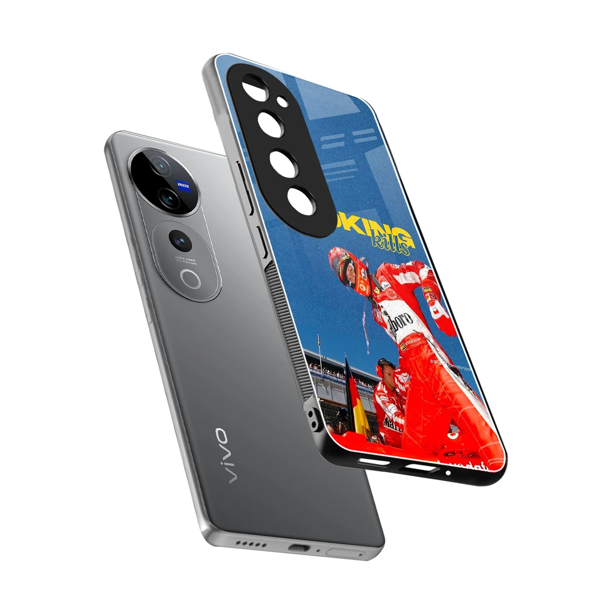Burnout Mode sleek vivo v40 pro cover with tempered glass back and TPU edges