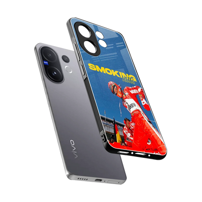 Burnout Mode sleek vivo v60 cover with tempered glass back and TPU edges