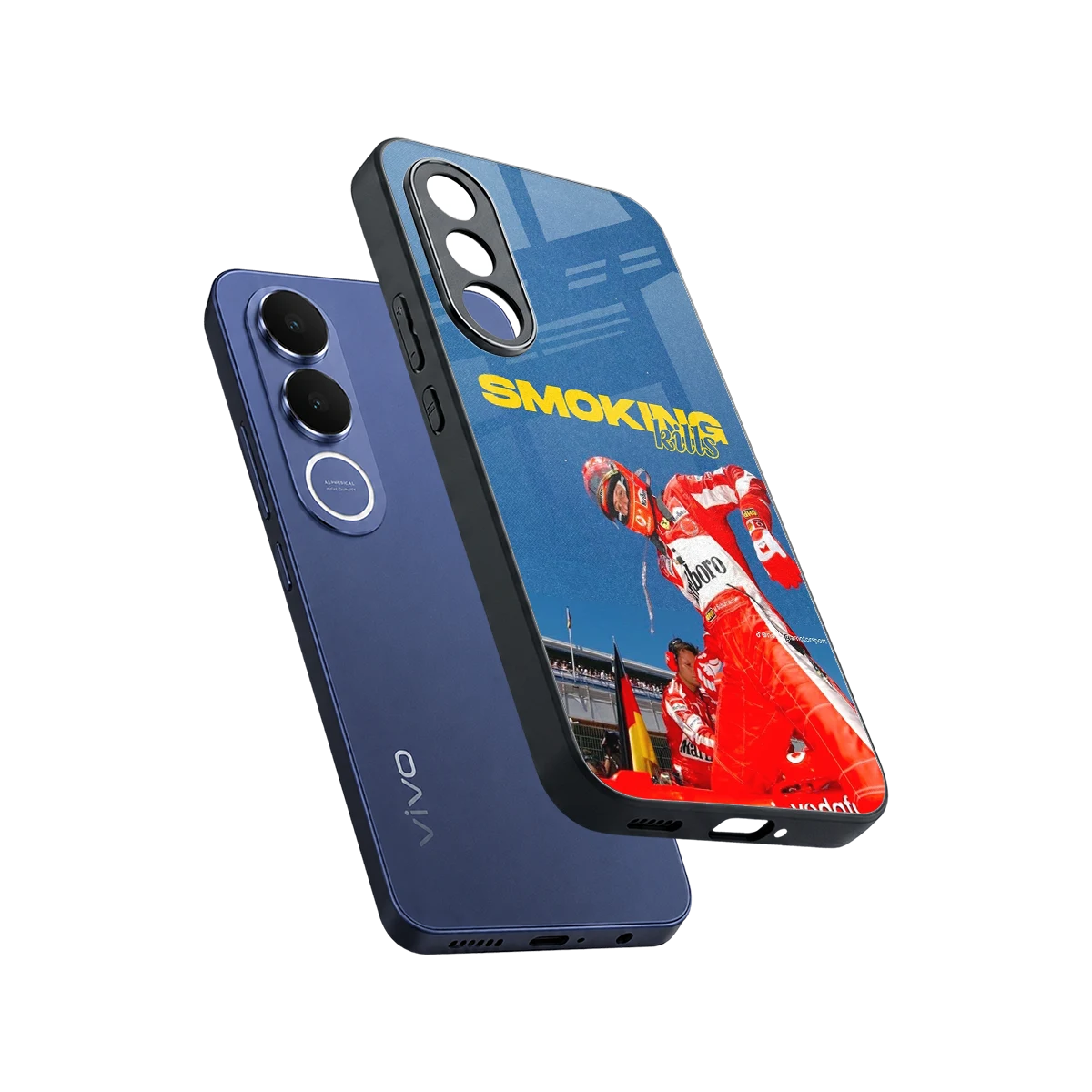 Burnout Mode sleek vivo v70 fe cover with tempered glass back and TPU edges