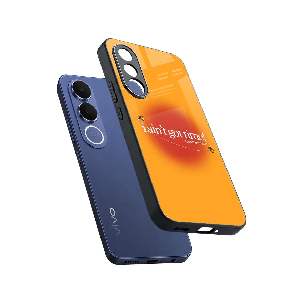 Busy Bee sleek vivo v70 fe cover with tempered glass back and TPU edges