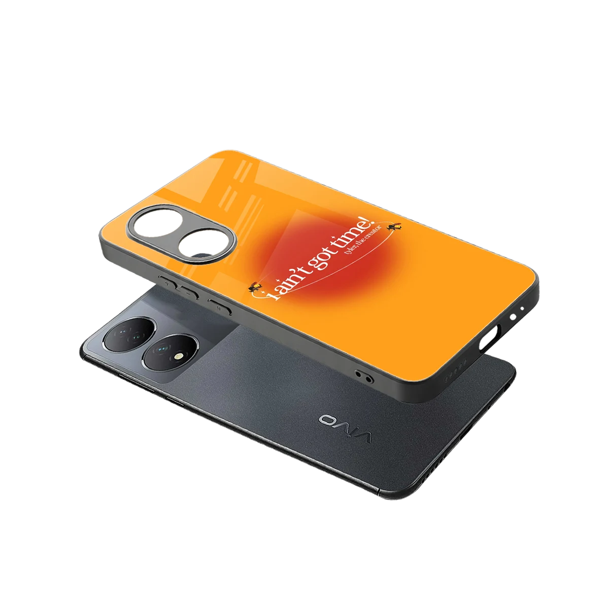 Busy Bee sleek Vivo-y100 cover with tempered glass back and TPU edges