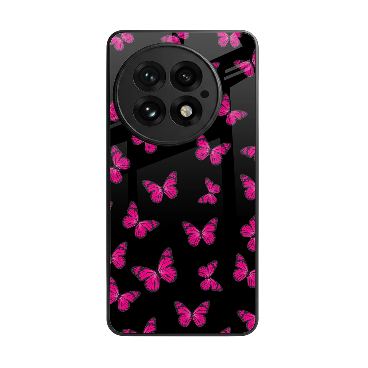 Butterfly Burst Black back phone cover | glass case for oneplus 13