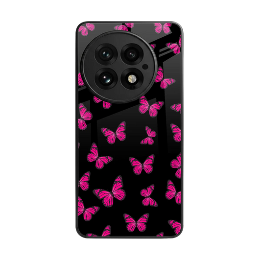 Butterfly Burst Black back phone cover | glass case for oneplus 13