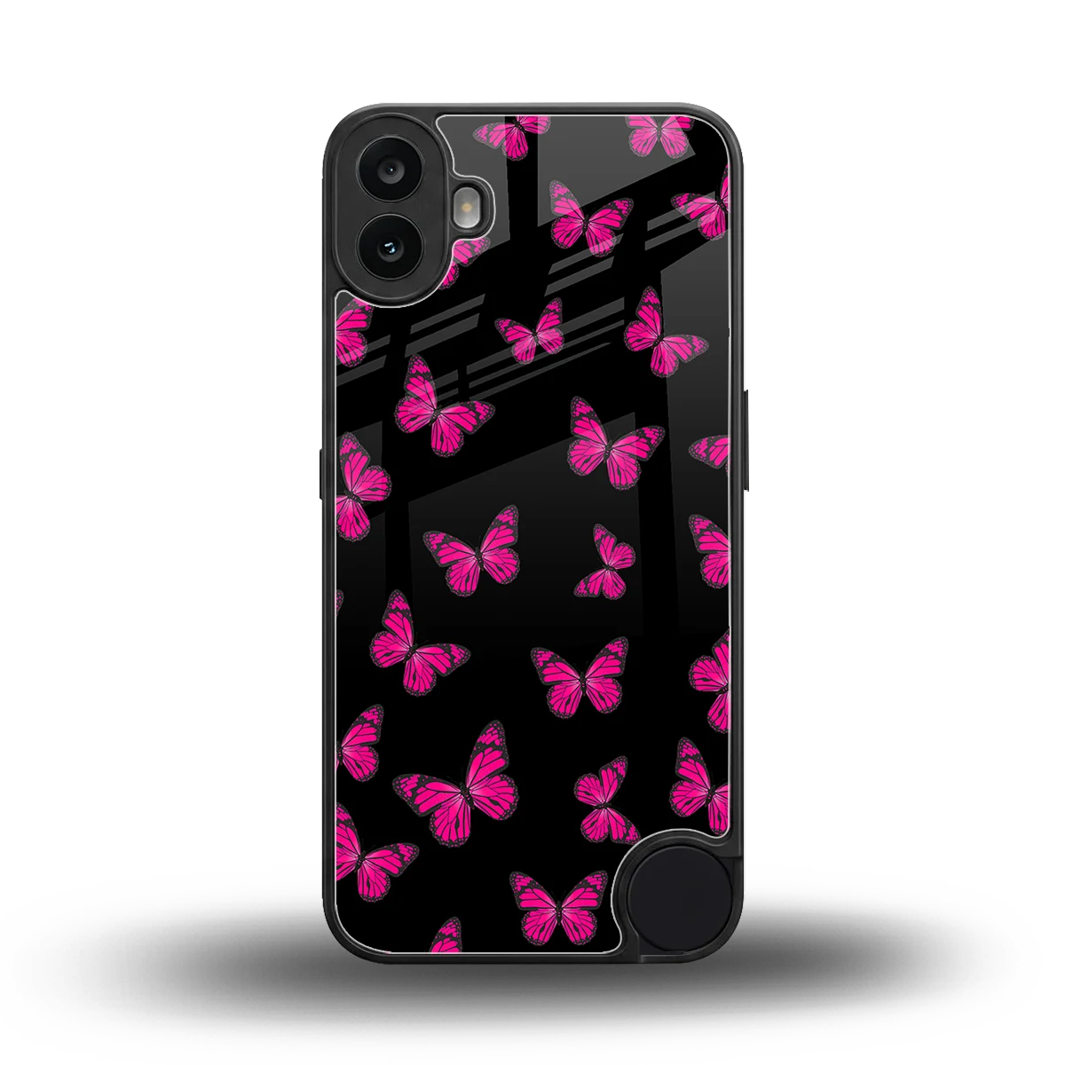 Butterfly Burst Black back phone cover | glass case for cmf nothing phone 1