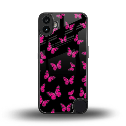 Butterfly Burst Black back phone cover | glass case for cmf nothing phone 1