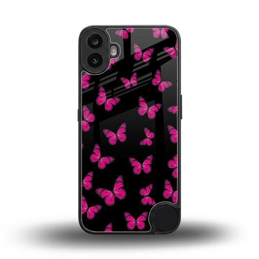 Butterfly Burst Black back phone cover | glass case for cmf nothing phone 1