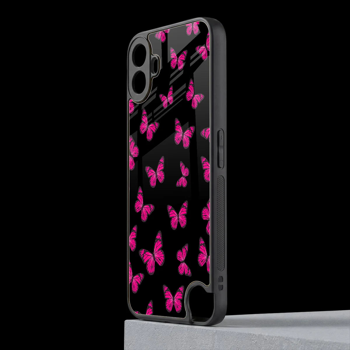 Butterfly Burst Black cmf nothing phone 1 mobile cover | shockproof glass phone case