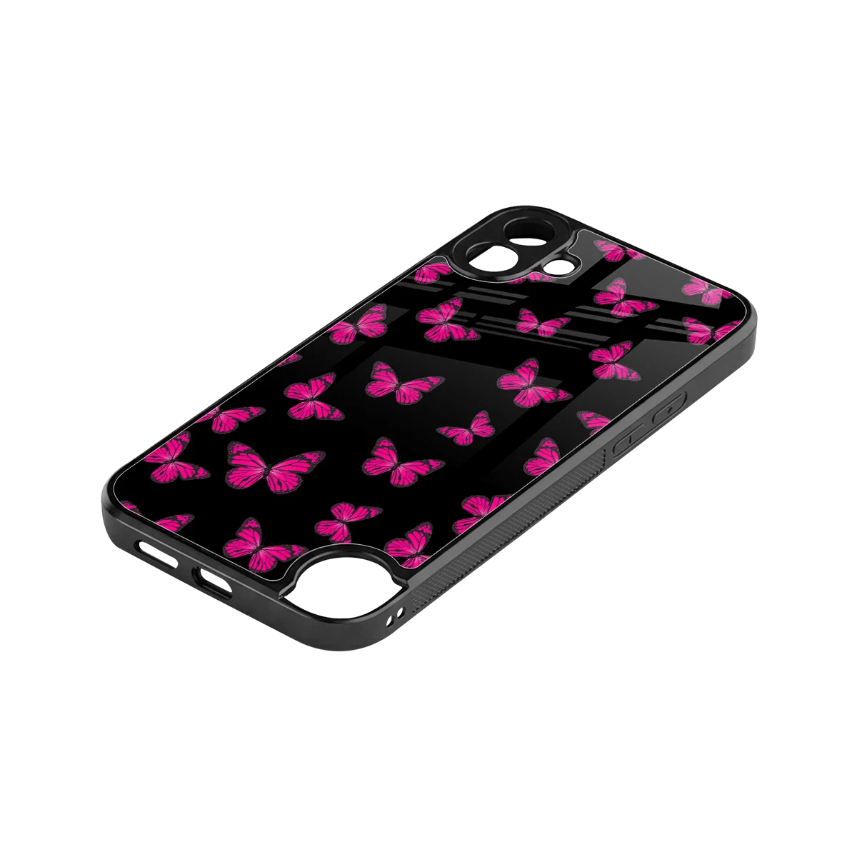Butterfly Burst Black stylish phone case for cmf nothing phone 1 | glossy glass and slim fit