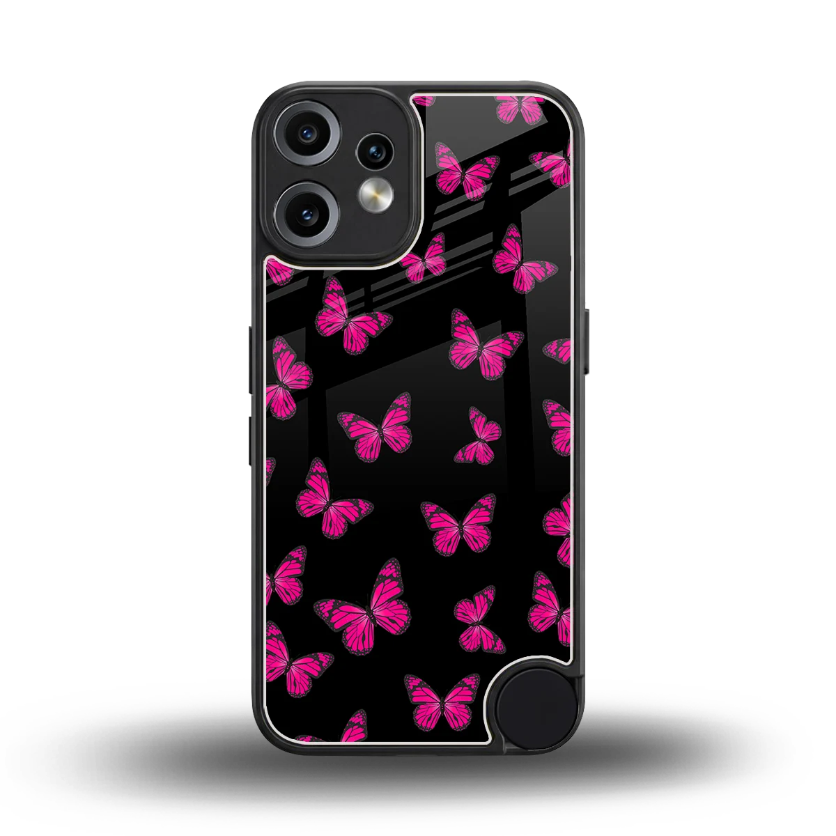 Butterfly Burst Black back phone cover | glass case for cmf nothing phone 2 pro