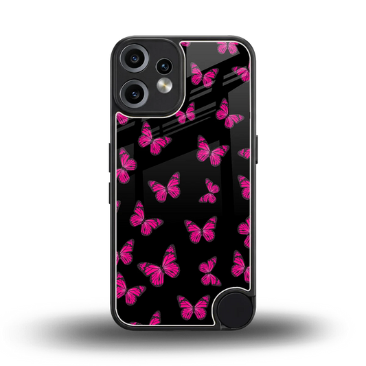 Butterfly Burst Black back phone cover | glass case for cmf nothing phone 2 pro