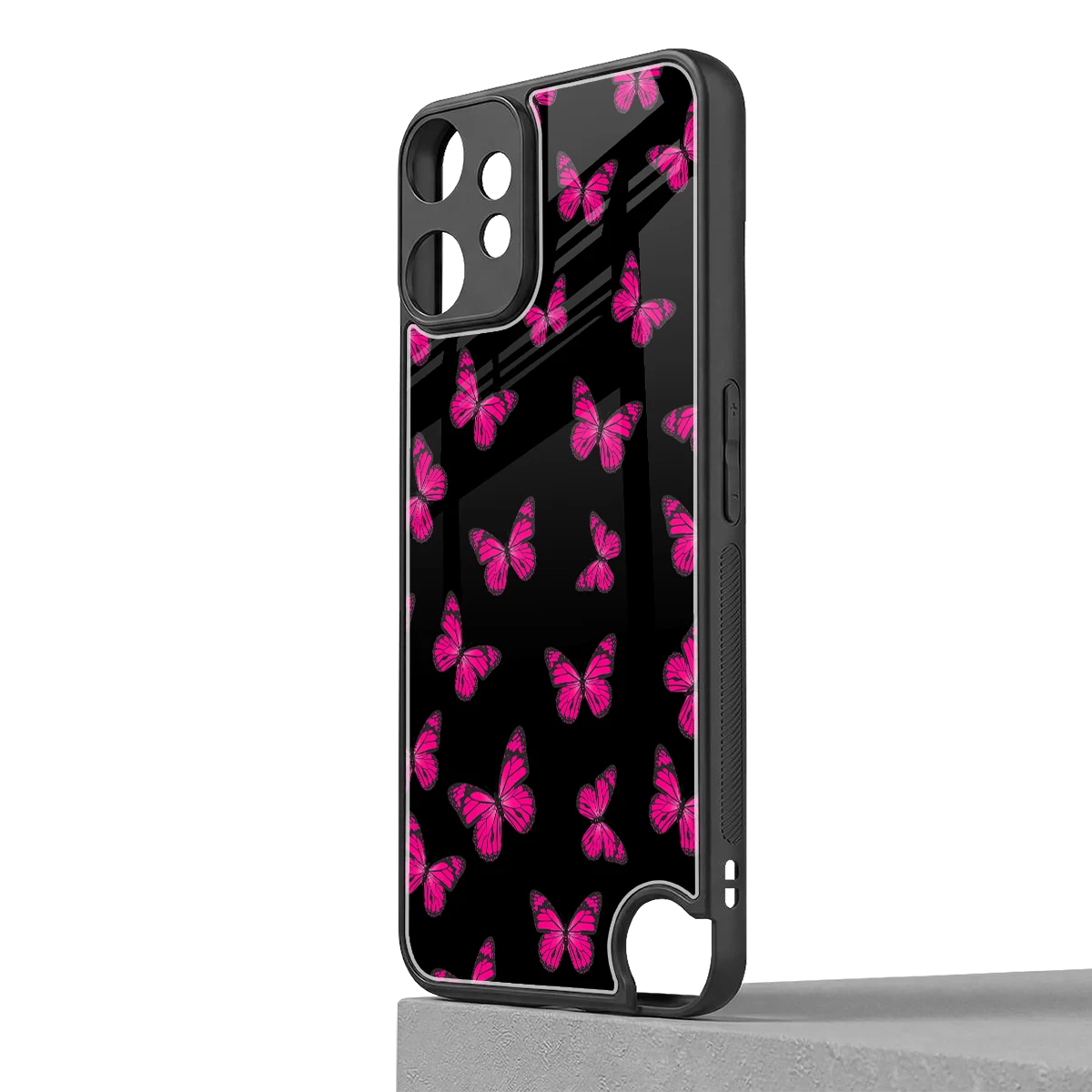 Butterfly Burst Black cmf nothing phone 2 pro mobile cover | shockproof glass phone case