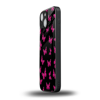 Butterfly Burst Black iphone 13 mini mobile cover | shockproof glass phone case