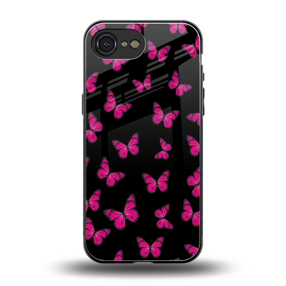 Butterfly Burst Black back phone cover | glass case for iphone 17e