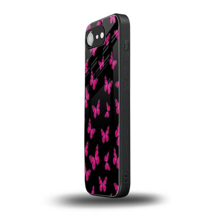 Butterfly Burst Black iphone 16e mobile cover | shockproof glass phone case