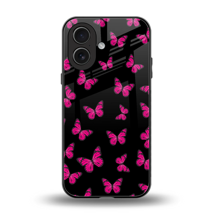 Butterfly Burst Black back phone cover | glass case for iphone 17
