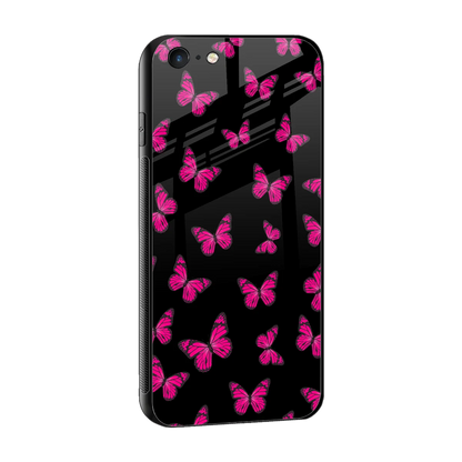 Butterfly Burst Black sleek iphone 6 cover with tempered glass back and TPU edges