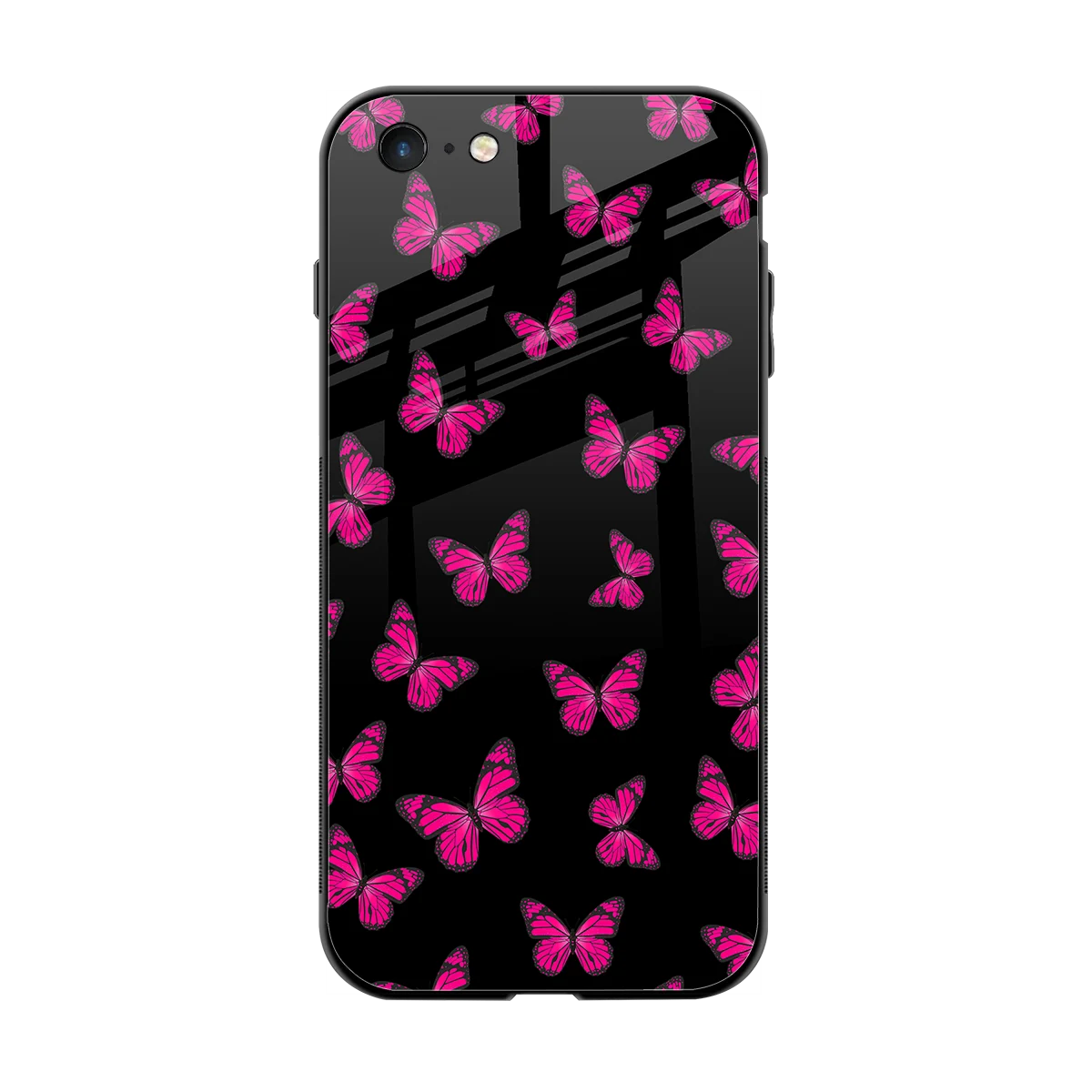 Butterfly Burst Black back phone cover | glass case for iphone 6s plus