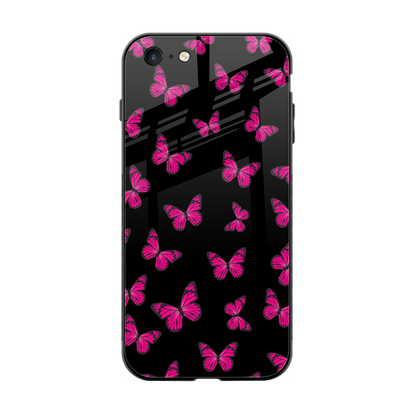 Butterfly Burst Black back phone cover | glass case for iphone 6s