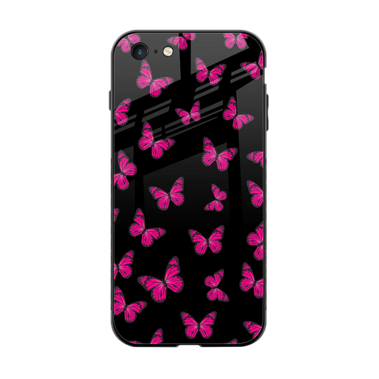 Butterfly Burst Black back phone cover | glass case for iphone 6s