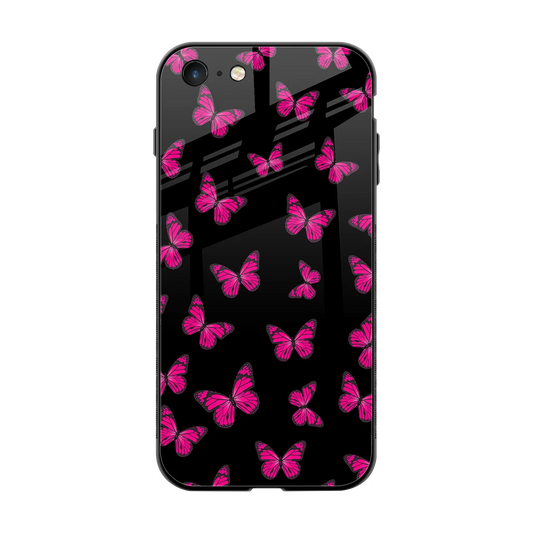 Butterfly Burst Black back phone cover | glass case for iphone 7