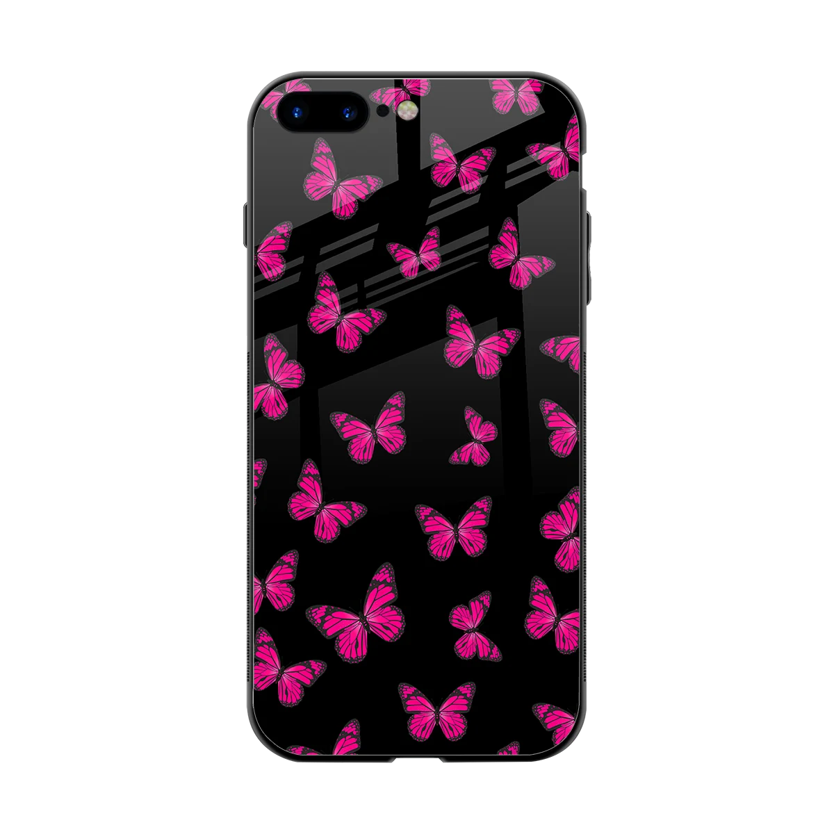 Butterfly Burst Black back phone cover | glass case for iphone 8 plus