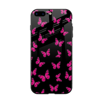 Butterfly Burst Black back phone cover | glass case for iphone 8 plus