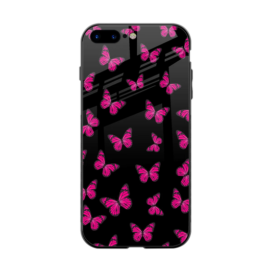 Butterfly Burst Black back phone cover | glass case for iphone 8 plus
