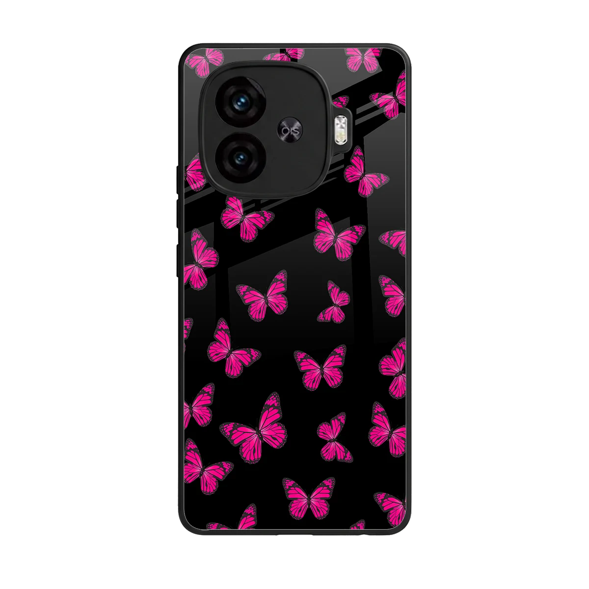 Butterfly Burst Black back phone cover | glass case for iqoo neo 10r 5g