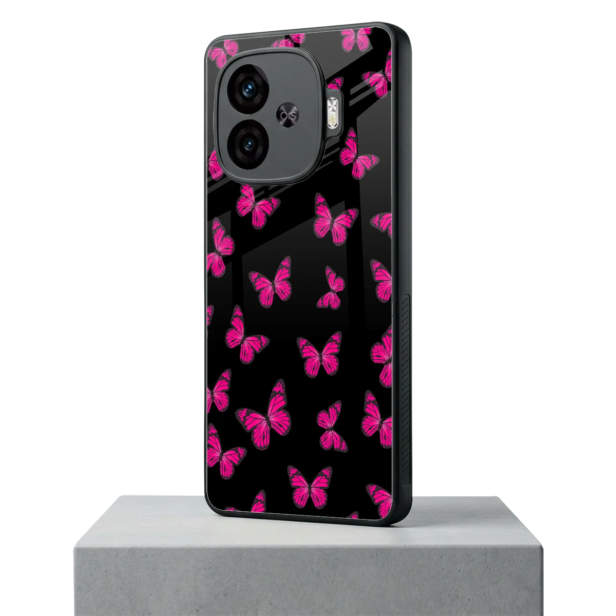 Butterfly Burst Black iqoo neo 10r 5g mobile cover | shockproof glass phone case