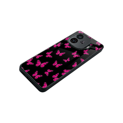 Butterfly Burst Black stylish phone case for iqoo neo 10r 5g | glossy glass and slim fit