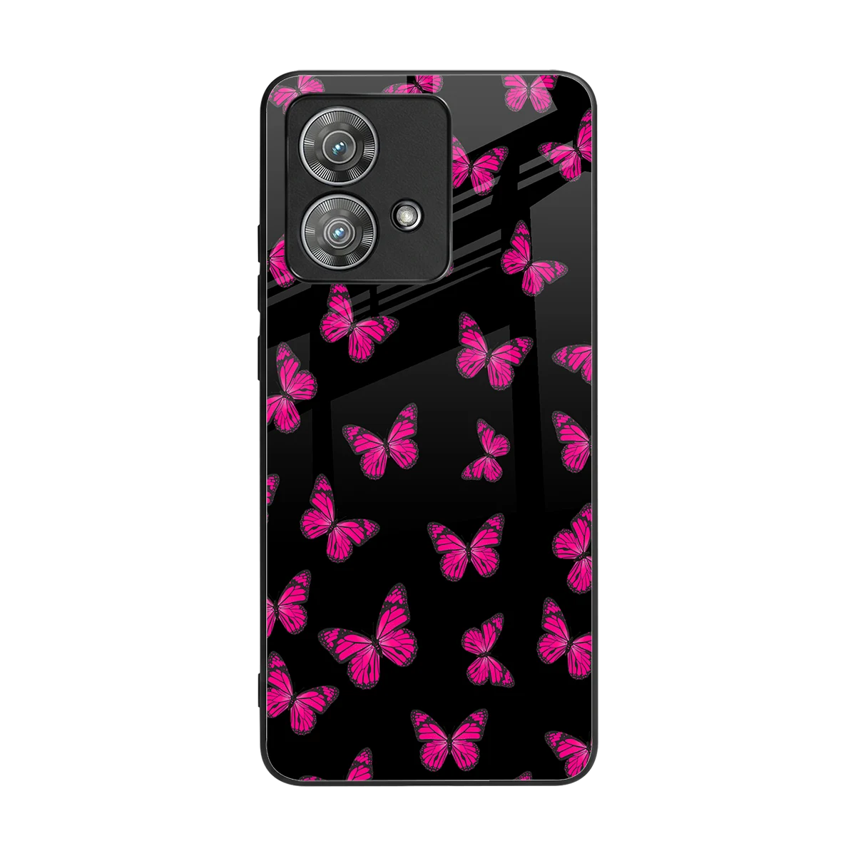 Butterfly Burst Black back phone cover | glass case for motorola edge 40 neo 5g