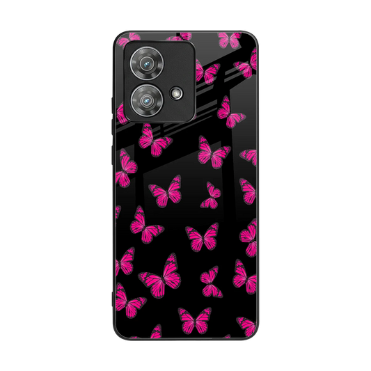 Butterfly Burst Black back phone cover | glass case for motorola edge 40 neo 5g