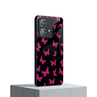 Butterfly Burst Black motorola edge 40 neo 5g mobile cover | shockproof glass phone case
