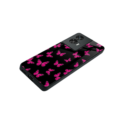 Butterfly Burst Black stylish phone case for motorola edge 50 fusion | glossy glass and slim fit