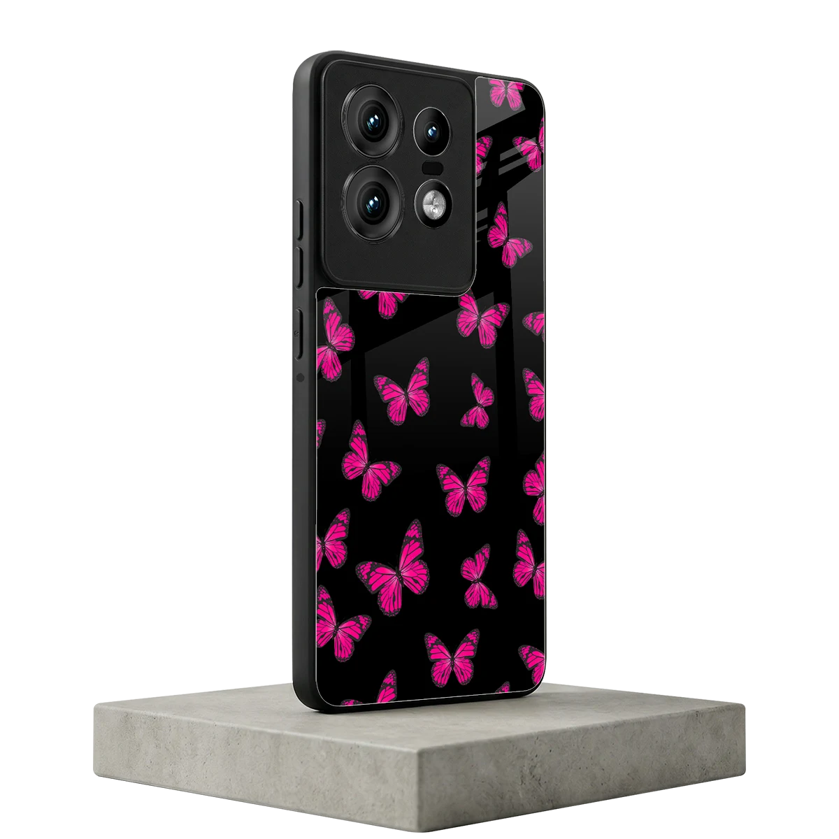Butterfly Burst Black motorola edge 50 pro mobile cover | shockproof glass phone case