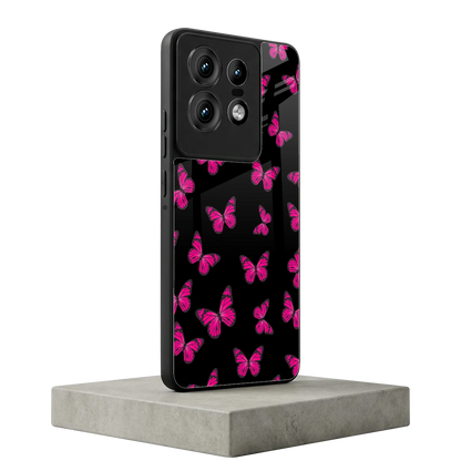 Butterfly Burst Black motorola edge 50 pro mobile cover | shockproof glass phone case