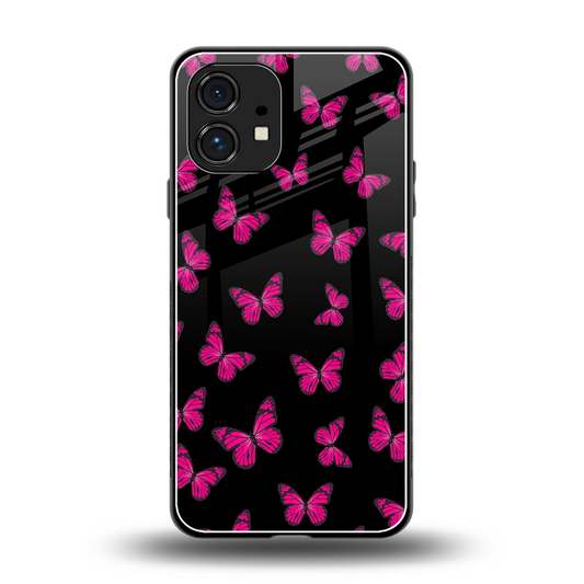 Butterfly Burst Black back phone cover | glass case for nothing phone 1
