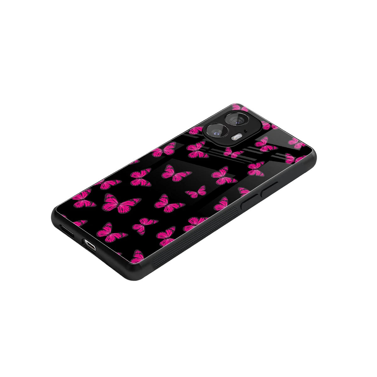 Butterfly Burst Black stylish phone case for nothing phone 2 | glossy glass and slim fit
