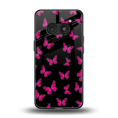Butterfly Burst Black back phone cover | glass case for nothing phone 2a