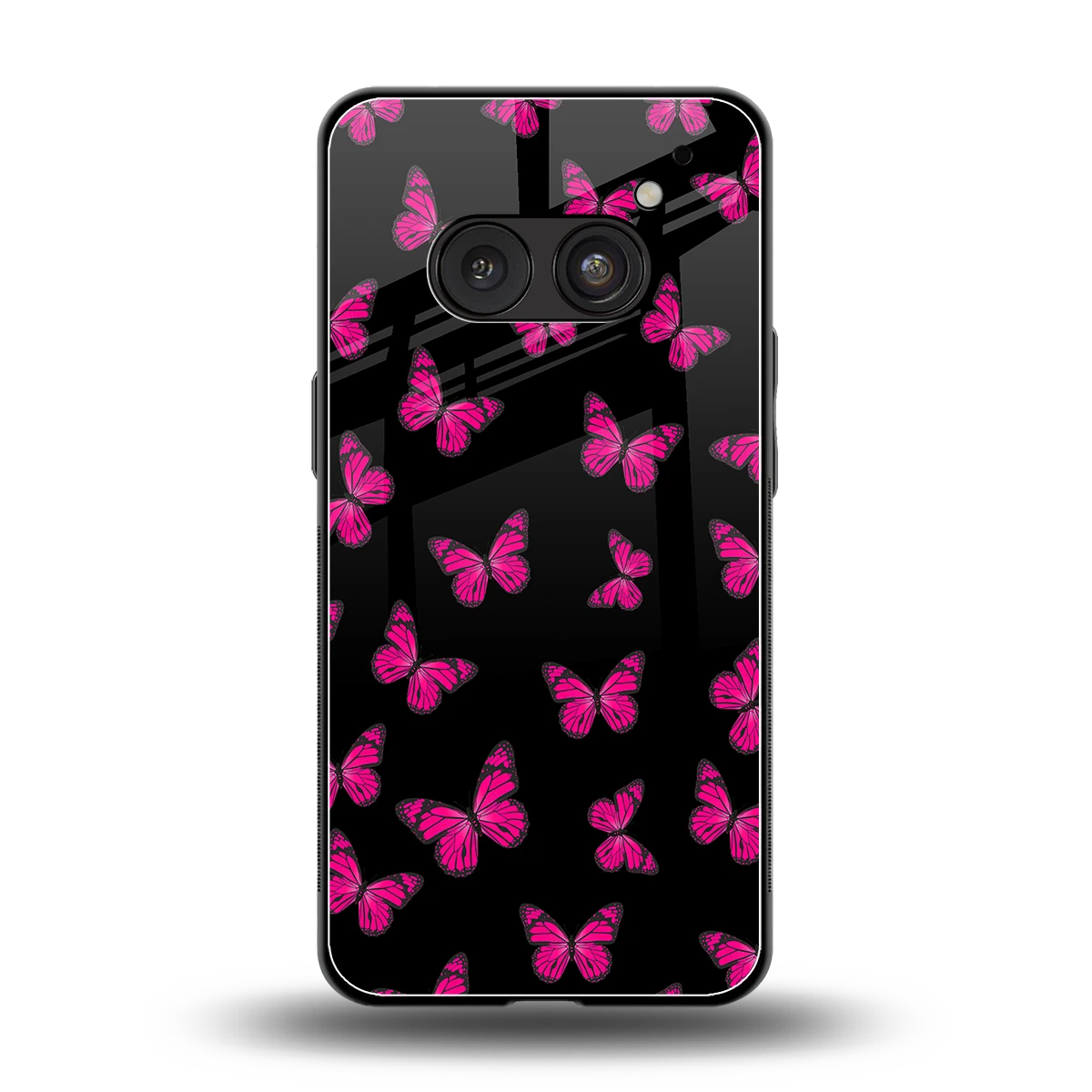 Butterfly Burst Black back phone cover | glass case for nothing phone 2a plus