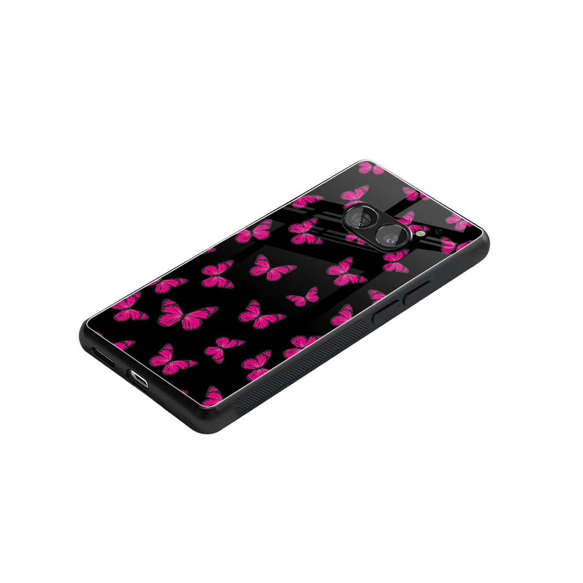 Butterfly Burst Black stylish phone case for nothing phone 2a plus | glossy glass and slim fit