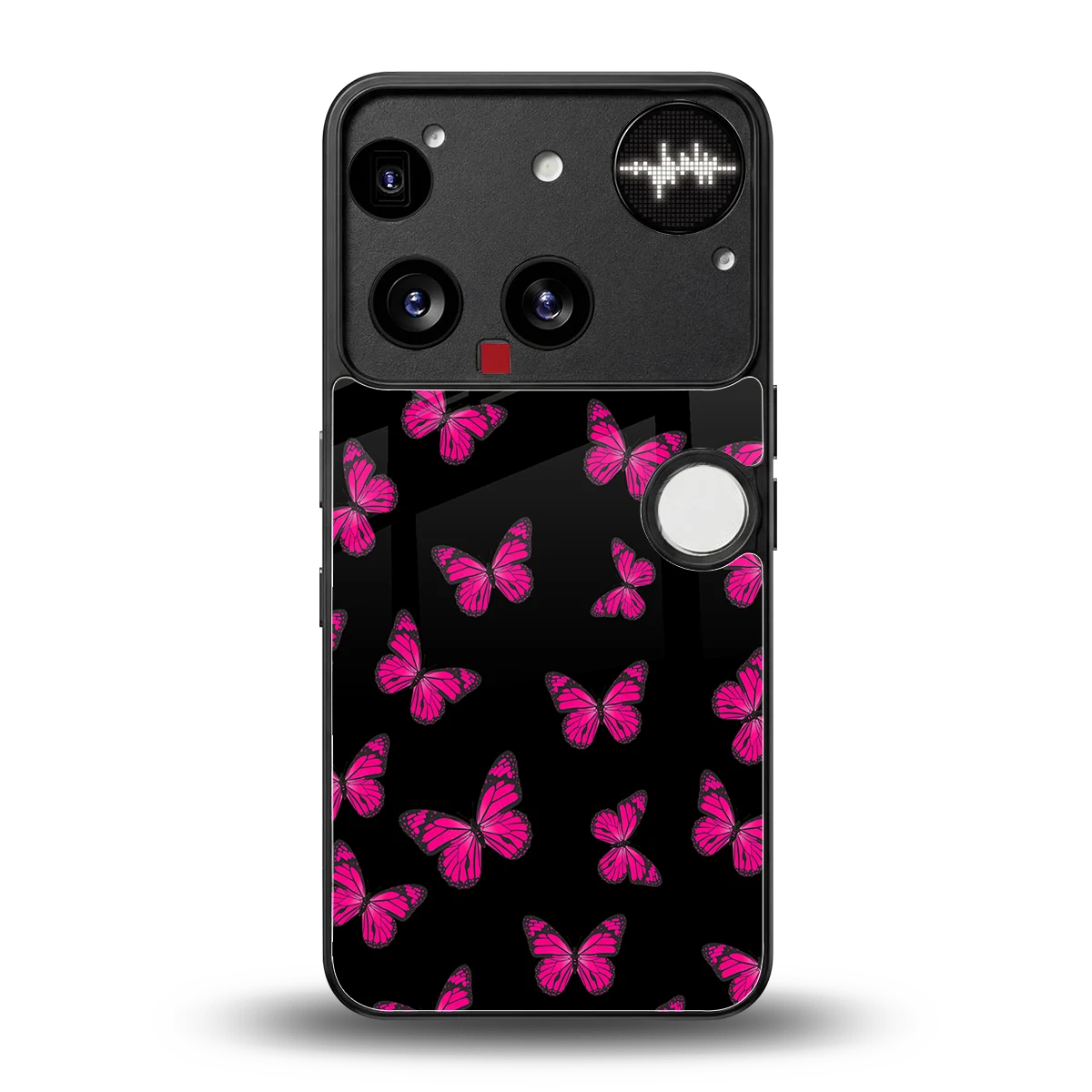 Butterfly Burst Black back phone cover | glass case for nothing phone 3
