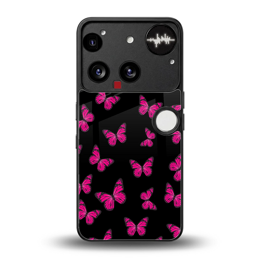 Butterfly Burst Black back phone cover | glass case for nothing phone 3