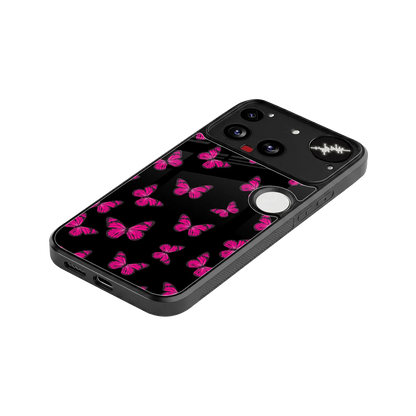 Butterfly Burst Black stylish phone case for nothing phone 3 | glossy glass and slim fit