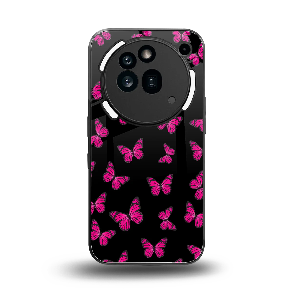 Butterfly Burst Black back phone cover | glass case for nothing phone 3a pro