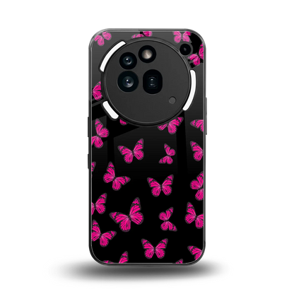 Butterfly Burst Black back phone cover | glass case for nothing phone 3a pro